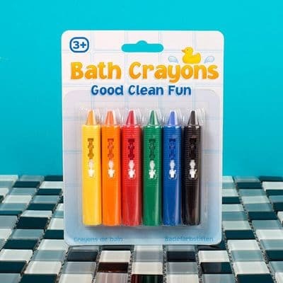 Bath Crayons, Educational and Sensory Benefits: Our brightly coloured Bath Crayons are great for making bath time fun and developing your little one's creativity skills.These washable bath crayons are made specifically for use on slick surfaces like bathroom tiles and bath walls and are super easy to clean, making bath time a mess-free work of art. You can write letters and numbers, practice spelling with your little one or simply let him scribble and draw to his heart's content.Bath Crayons are a fun and g