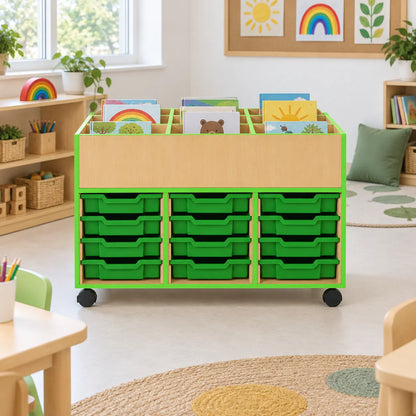 Beam 6 Compartment Book Browser With Trays in a bright classroom – view 3