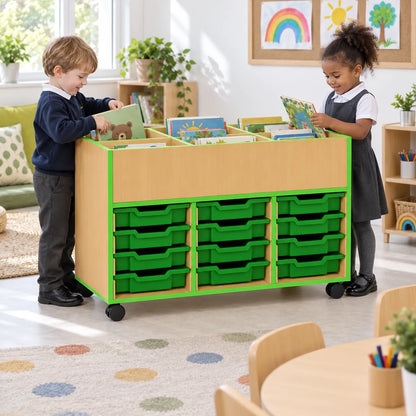 Beam 6 Compartment Book Browser With Trays in a bright classroom – view 6