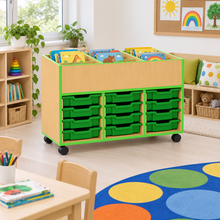 Beam 6 Compartment Book Browser With Trays in a bright classroom – view 1
