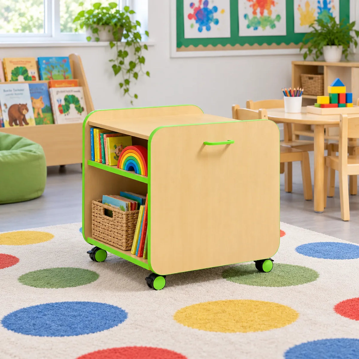 Beam Single Pull Out Storage Unit in a bright classroom – view 3
