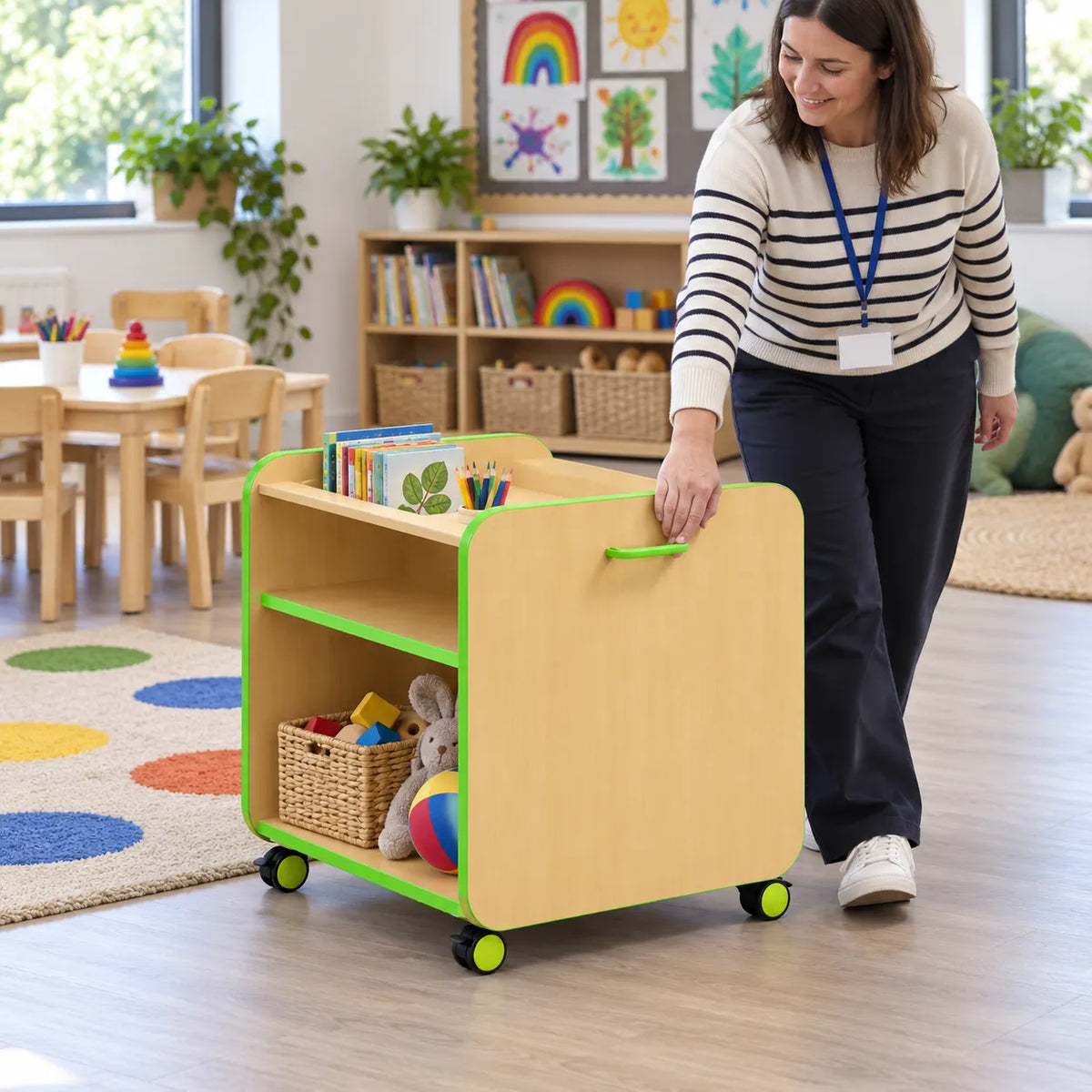 Beam Single Pull Out Storage Unit in a bright classroom – view 5