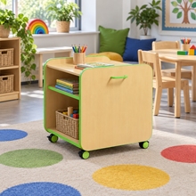 Beam Single Pull Out Storage Unit in a bright classroom – view 1