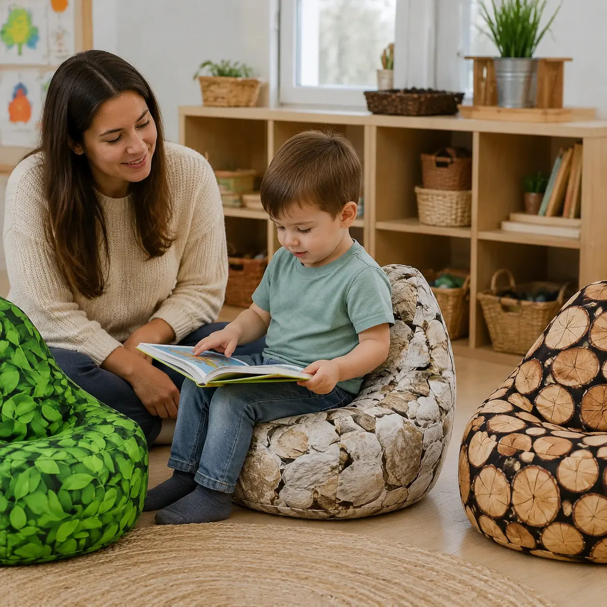 Nature Bean Bag Chair nursery lifestyle 3