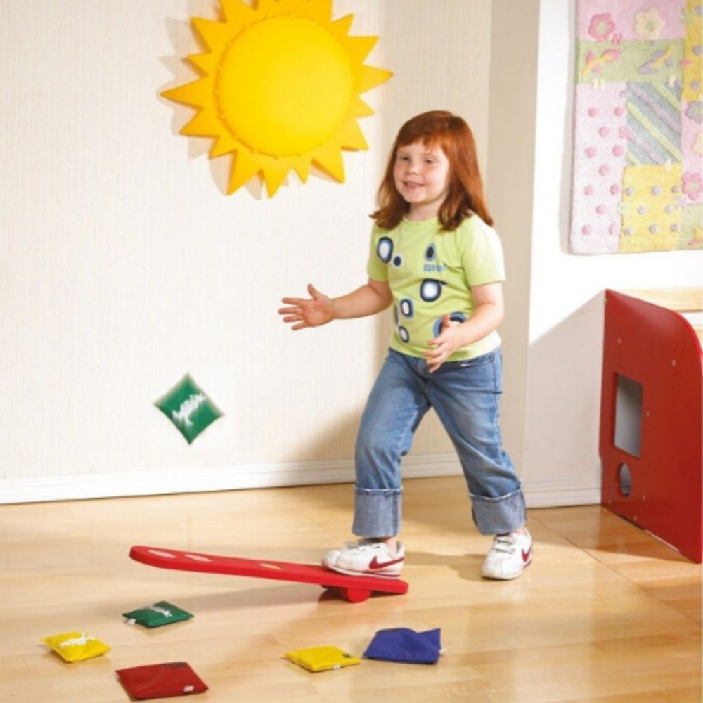 Bean Bag Joey Jump Game, The Bean Bag Joey Jump Game is a pivoted sturdy plastic platform for launching bean bags into the air ready to catch. The Bean Bag Joey Jump Game is great for hand-eye coordination and gross motor skills. The Bean Bag Joey Jump Game set includes two bean bags and the platform features two launch spots on one end, with a footprint on the other indicating where to stamp. Improve hand-eye coordination while learning an invaluable skill, catching! Place a beanbag on one end of the 27. 6