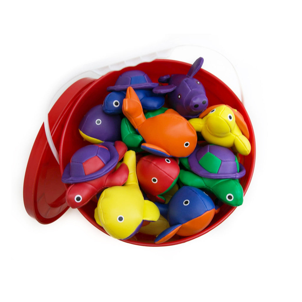 Beanbag Essential Tub Animals, The Beanbag Essential Tub Animals set is a fantastic addition to any play or learning environment. This Beanbag Essential Tub Animals set includes 42 colourful vinyl animals in a robust and heavy-duty tub, making it easy to transport and store.Each animal beanbag weighs approximately 70 grams and is made with a soft vinyl cover, providing tactile stimulation for children. The vinyl material ensures durability and longevity, allowing for countless hours of play and learning.The