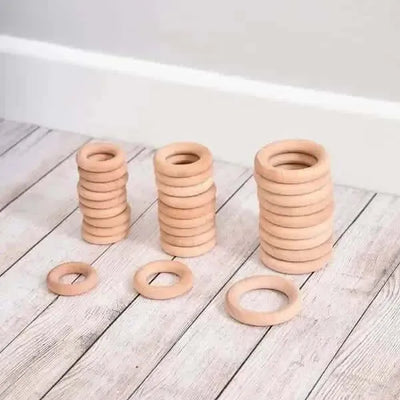 Beechwood Rings Pack of 10-Beechwood Rings Pack of 10