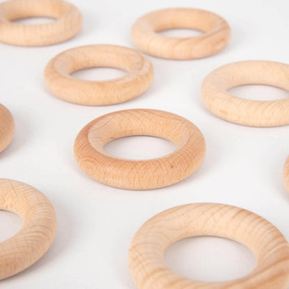 Beechwood Rings Pack of 10-Beechwood Rings Pack of 10
