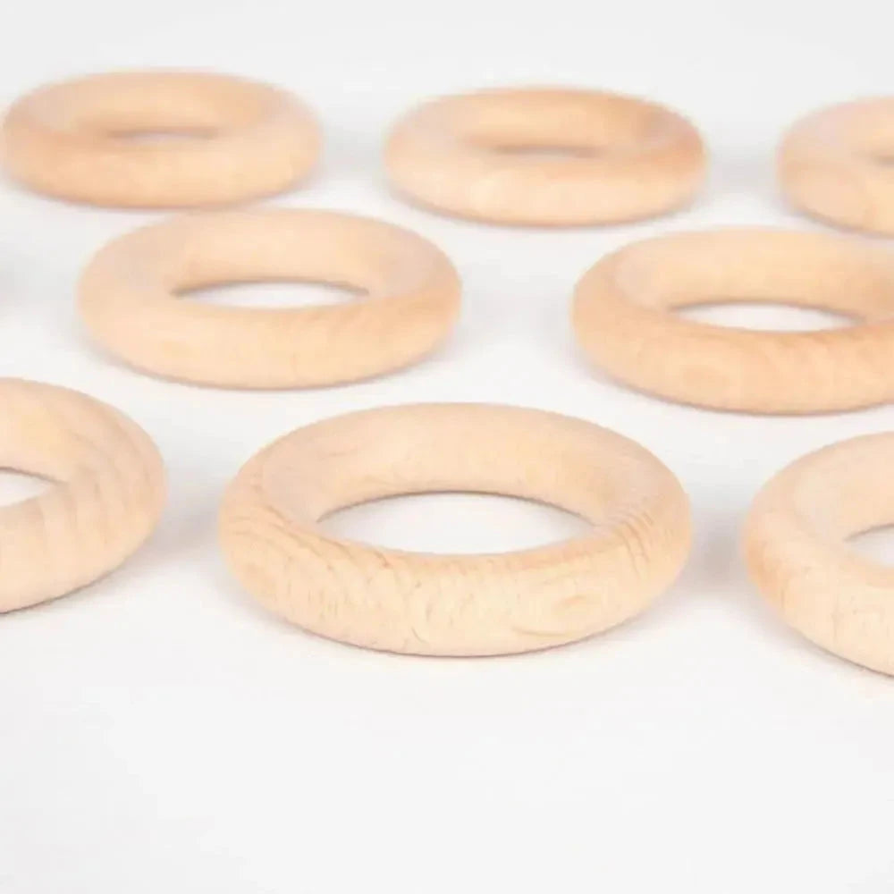 Beechwood Rings Pack of 10-Beechwood Rings Pack of 10