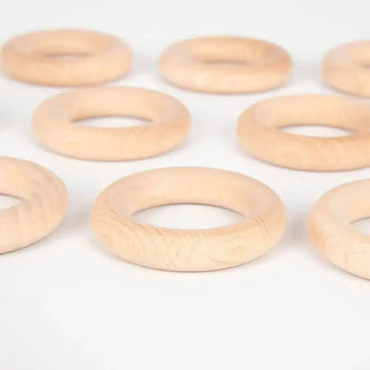Beechwood Rings Pack of 10-Beechwood Rings Pack of 10