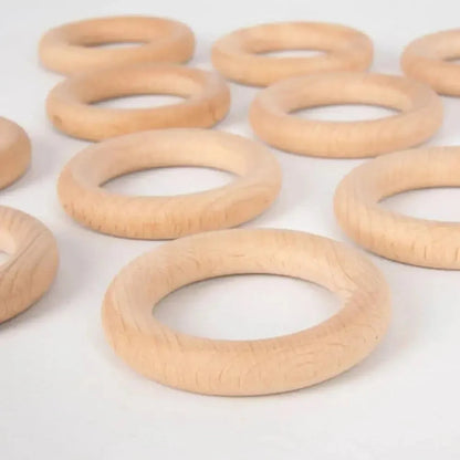 Beechwood Rings Pack of 10-Beechwood Rings Pack of 10