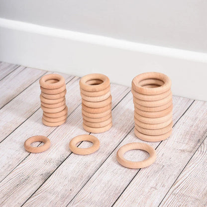 Beechwood Rings Pack of 10-Beechwood Rings Pack of 10