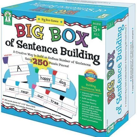Big Box of Sentence Building, Build vocabulary, improve sight word recognition and increase fluency with this fun box Big Box of Sentence Building. The Big Box of Sentence Building is ideal for introducing grammar and practising punctuation, each puzzle piece features a word that can be clipped together with other pieces to form sentences. Colour-coded by the part of speech it represents, the Big Box of Sentence Building puzzle pieces are ideal for a range of activities around sentence construction. Big Box