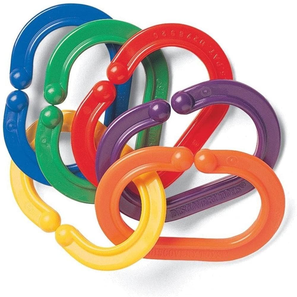 Big Links 120 Pieces, This Big Links contains 120 Pieces of different coloured pliable links make it easy to join and separate pieces to make a chain. The pieces are chunky and easy to grip so they are great for younger children. The different textures, colours and shapes on the surfaces of these links provide a sensory experience whilst slightly older children can use the links for sequencing activities. Oversized links Includes 120 links in 4 bright colours Perfect for sorting, counting, colour recognitio