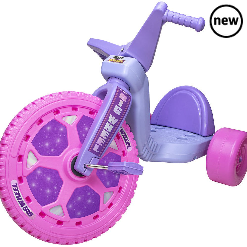 Big Wheel - Dazzler - 16" Original, Pedal-power in pink! The Big Wheel Dazzler is just like the Big Wheel Original, but this version has had a glamorous makeover. The classic oversized front wheel and chunky rear wheels are now bubblegum-pink and the handlebars and seat feature lovely shades of lavender and lilac. The Big Wheel is a legendary kids trike that has been a family favourite since it burst onto the toy scene way back in 1969. It was designed to empower kids by giving them more independence and co