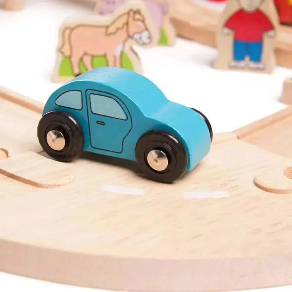 Bigjigs Rail Rural Road and Rail Train Set-Bigjigs Rail Rural Road and Rail Train Set