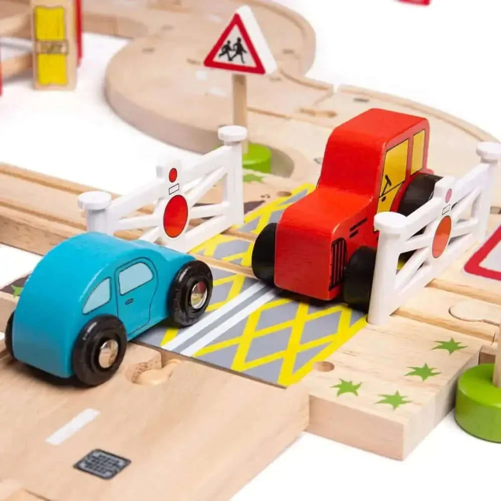 Bigjigs Rail Rural Road and Rail Train Set-Bigjigs Rail Rural Road and Rail Train Set