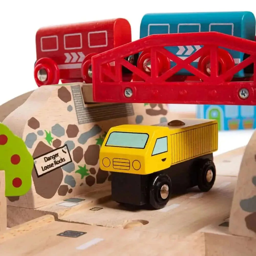Bigjigs Rail Rural Road and Rail Train Set-Bigjigs Rail Rural Road and Rail Train Set