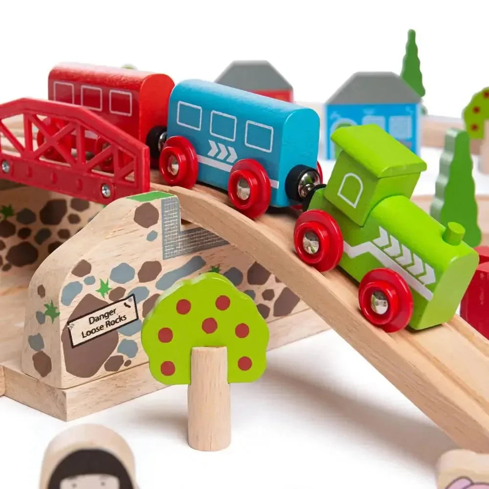 Bigjigs Rail Rural Road and Rail Train Set-Bigjigs Rail Rural Road and Rail Train Set