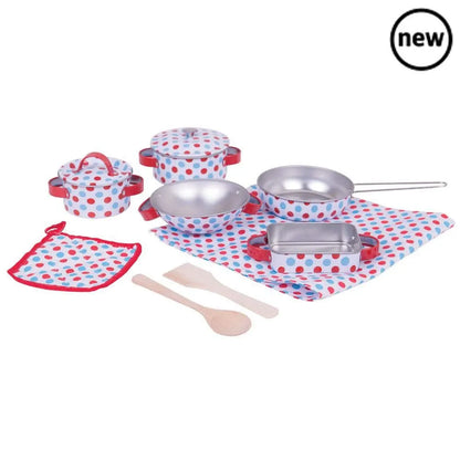 Bigjigs Spotted Kitchenware Set-Bigjigs Spotted Kitchenware Set