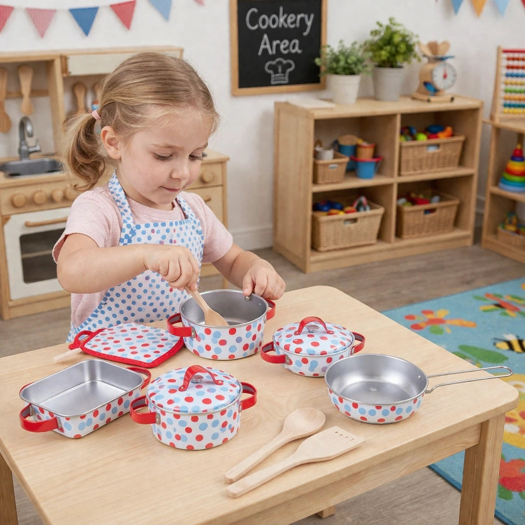 Bigjigs Spotted Kitchenware Set-Bigjigs Spotted Kitchenware Set