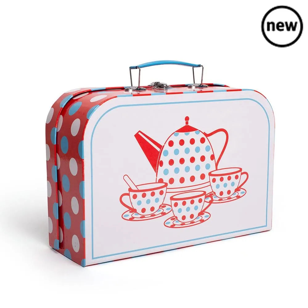 Bigjigs Spotted Tea Set in a Case-Bigjigs Spotted Tea Set in a Case