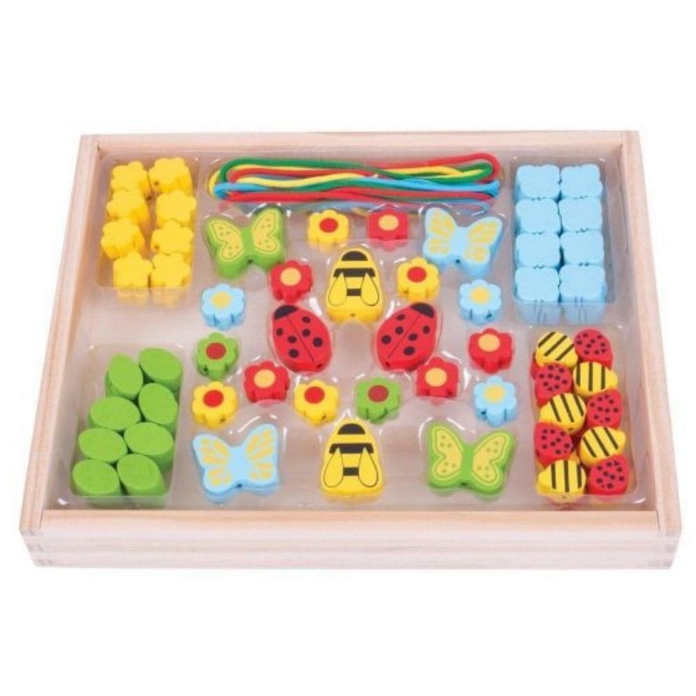 Bigjigs Toys Garden Bead Box, Unleash your child's creativity with the enchanting Bigjigs Toys Garden Bead Box and Laces! Perfect for children aged 3 and up, this beautifully designed bead box is a treasure trove of imaginative play and hands-on learning. Crafted from high-quality, responsibly sourced materials, this set is both fun and safe, conforming to current European safety standards. What's Inside the Bigjigs Toys Garden Bead Box: A Gorgeous Collection of Garden-Themed Beads & Laces From flowers to l