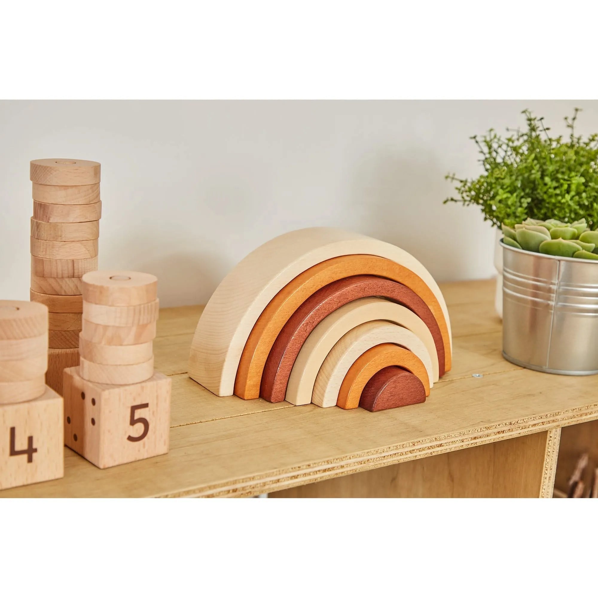 Bigjigs Toys Natural Stacking Rainbow-Bigjigs Toys Natural Stacking Rainbow