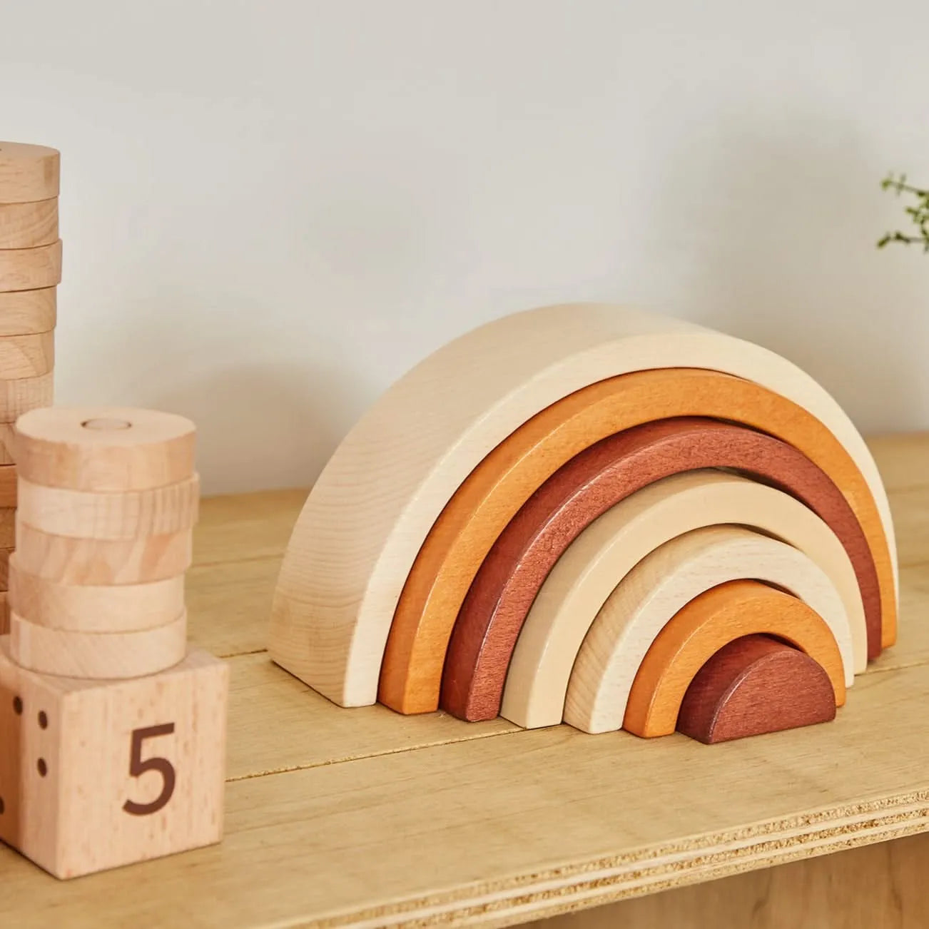 Bigjigs Toys Natural Stacking Rainbow-Bigjigs Toys Natural Stacking Rainbow