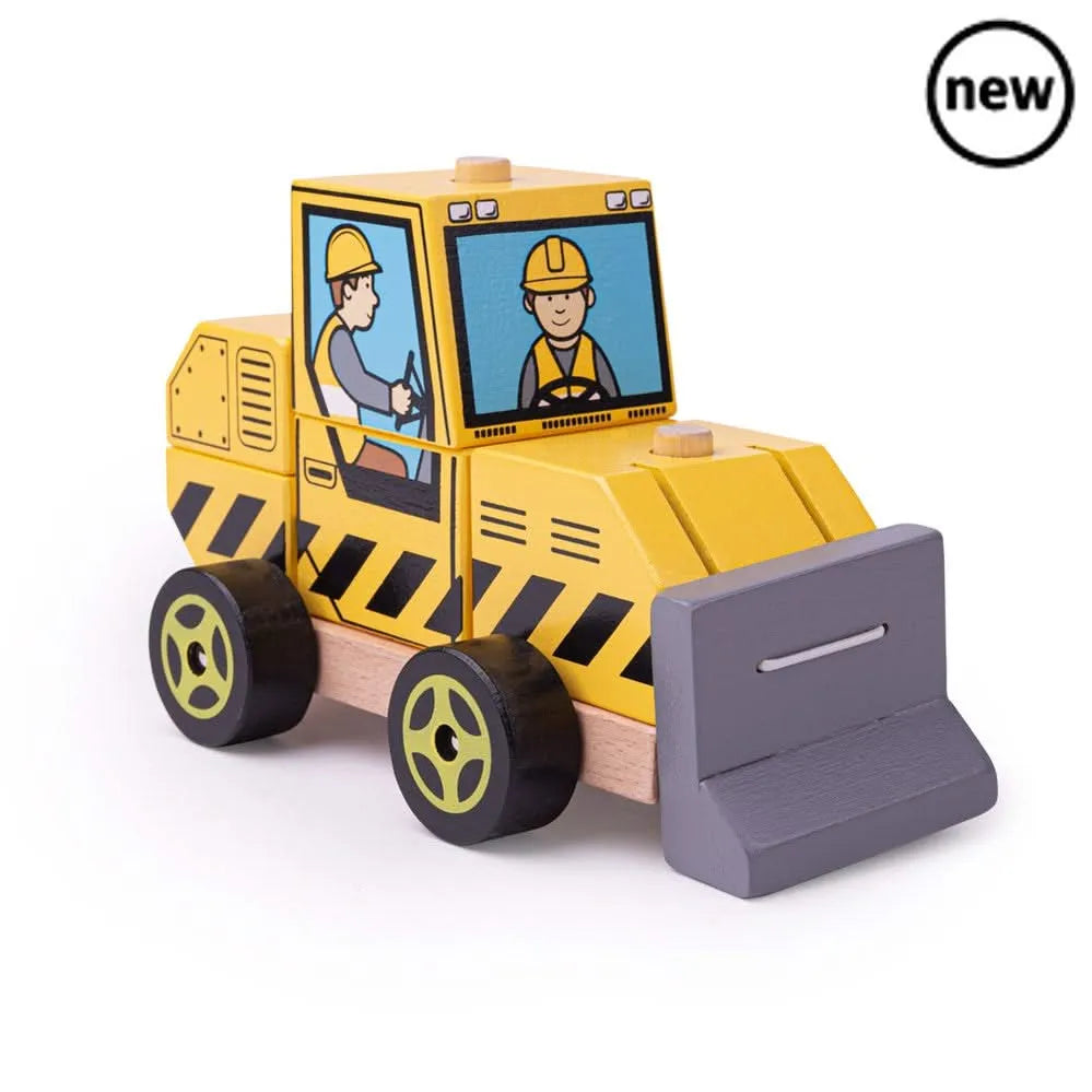 Bigjigs Toys Stacking Bulldozer-Bigjigs Toys Stacking Bulldozer