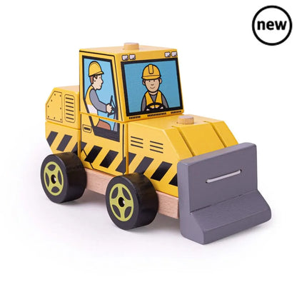 Bigjigs Toys Stacking Bulldozer-Bigjigs Toys Stacking Bulldozer