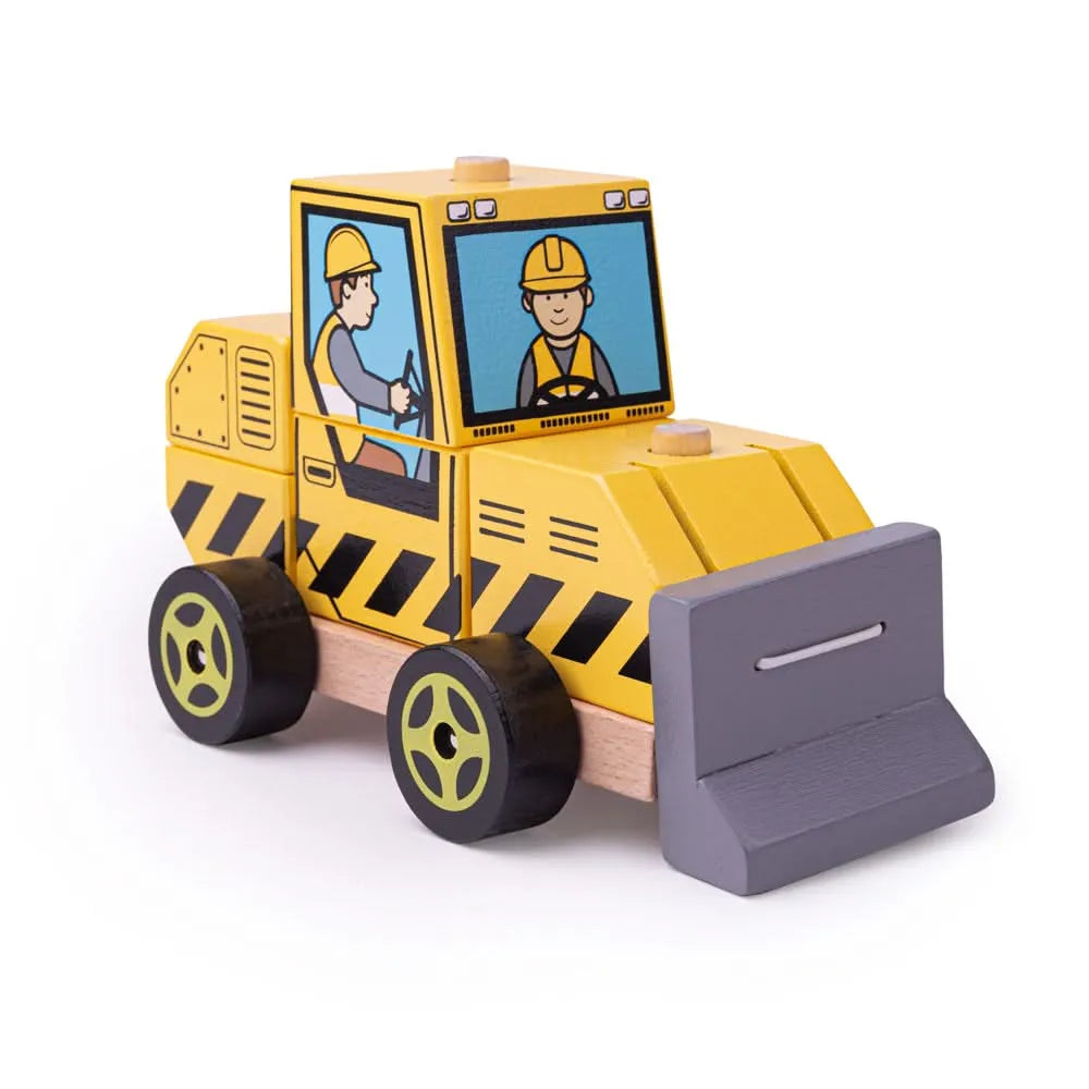 Bigjigs Toys Stacking Bulldozer-Bigjigs Toys Stacking Bulldozer