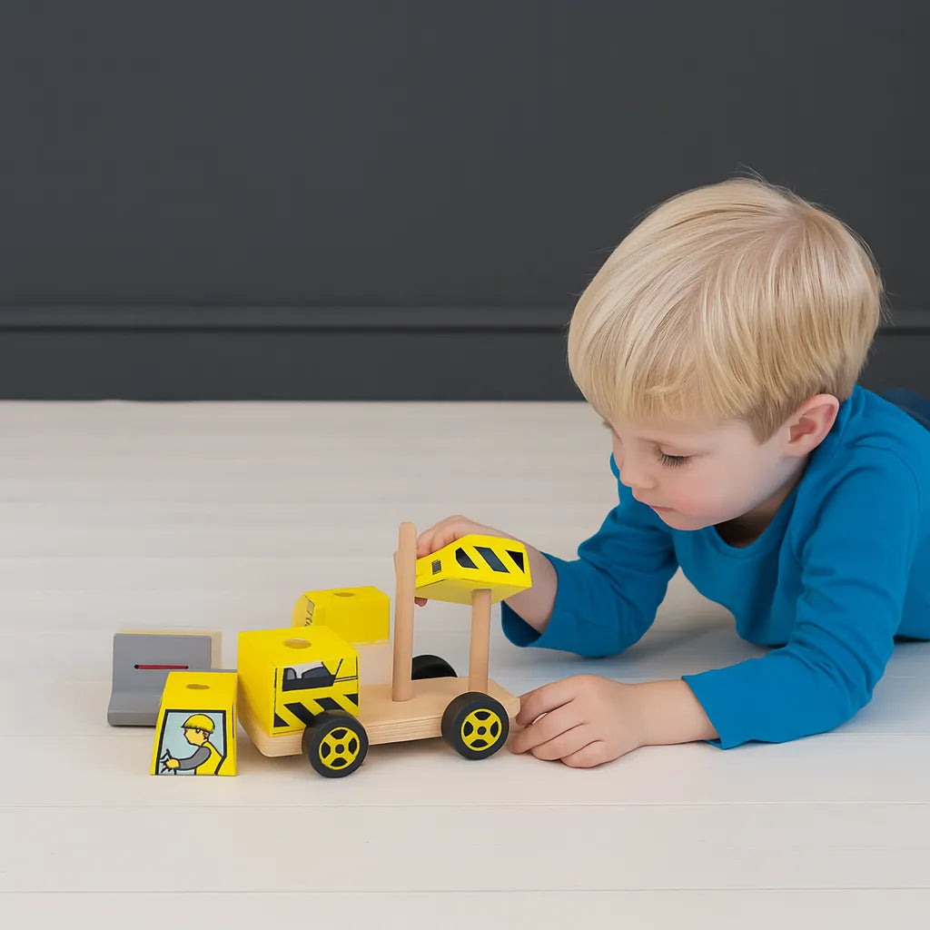 Bigjigs Toys Stacking Bulldozer-Bigjigs Toys Stacking Bulldozer