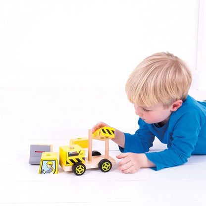 Bigjigs Toys Stacking Bulldozer-Bigjigs Toys Stacking Bulldozer