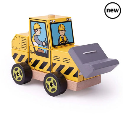 Bigjigs Toys Stacking Bulldozer-Bigjigs Toys Stacking Bulldozer