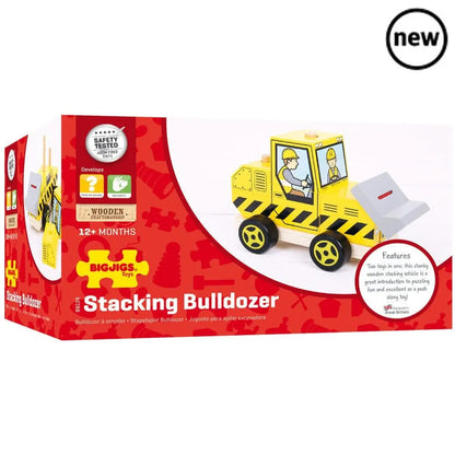 Bigjigs Toys Stacking Bulldozer-Bigjigs Toys Stacking Bulldozer