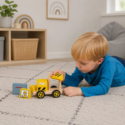 Bigjigs Toys Stacking Bulldozer-Bigjigs Toys Stacking Bulldozer