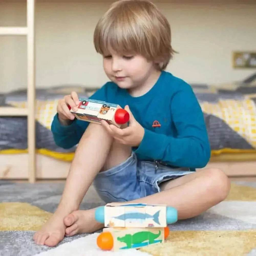 Bigjigs Vehicle Twist Blocks-Bigjigs Vehicle Twist Blocks