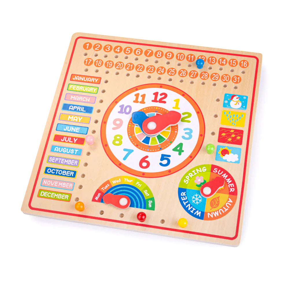 Bigjigs Wooden Clock and Calendar-Bigjigs Wooden Clock and Calendar