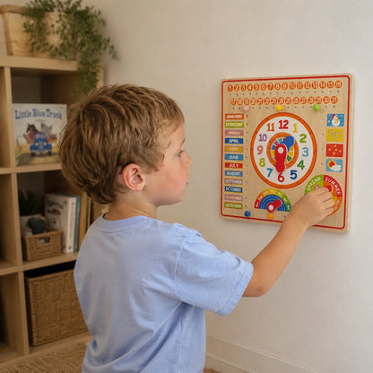 Bigjigs Wooden Clock and Calendar-Bigjigs Wooden Clock and Calendar