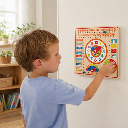 Bigjigs Wooden Clock and Calendar-Bigjigs Wooden Clock and Calendar