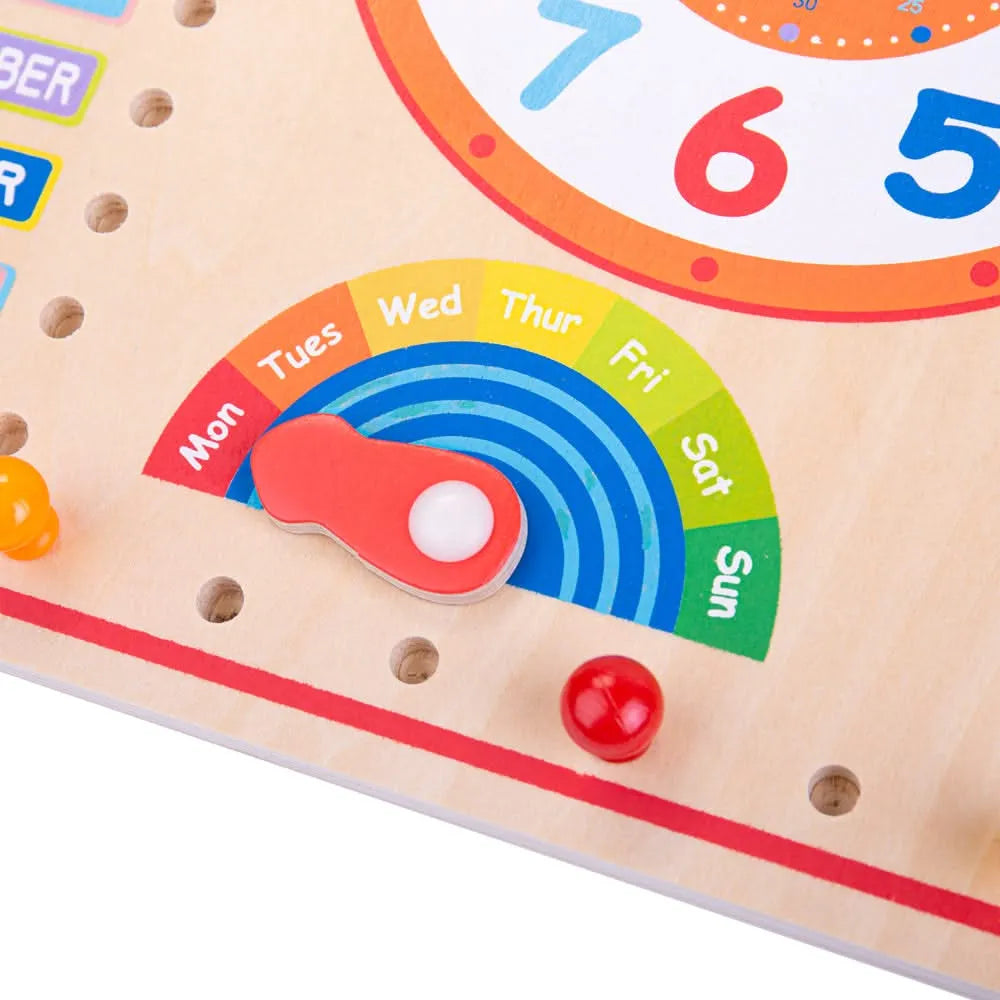 Bigjigs Wooden Clock and Calendar-Bigjigs Wooden Clock and Calendar