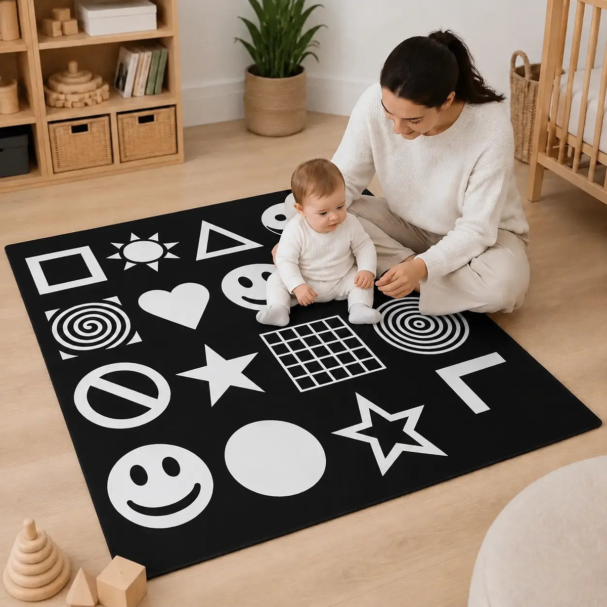 Black and White Nursery Playmat lifestyle image 4