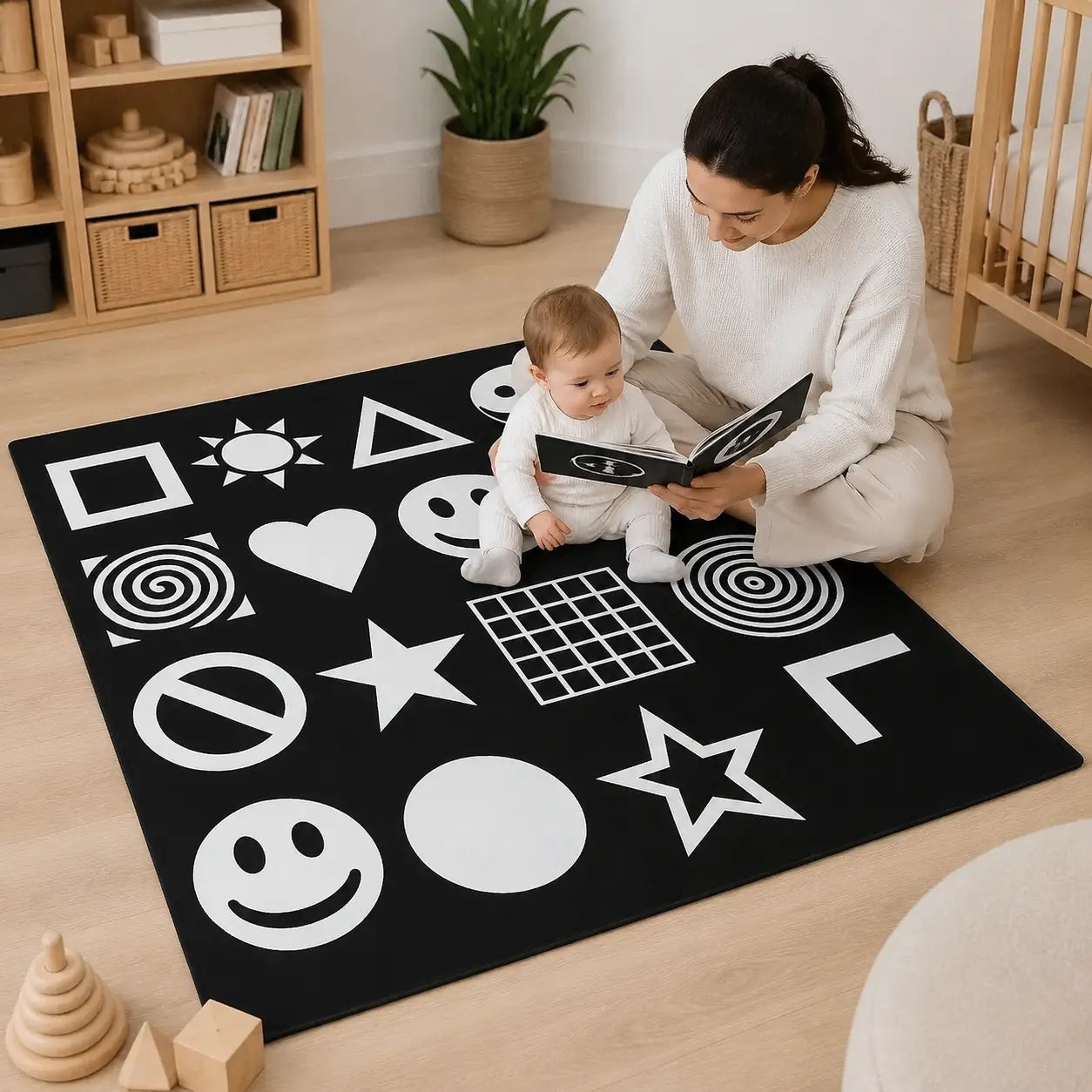 Black and White Nursery Playmat lifestyle scene 4