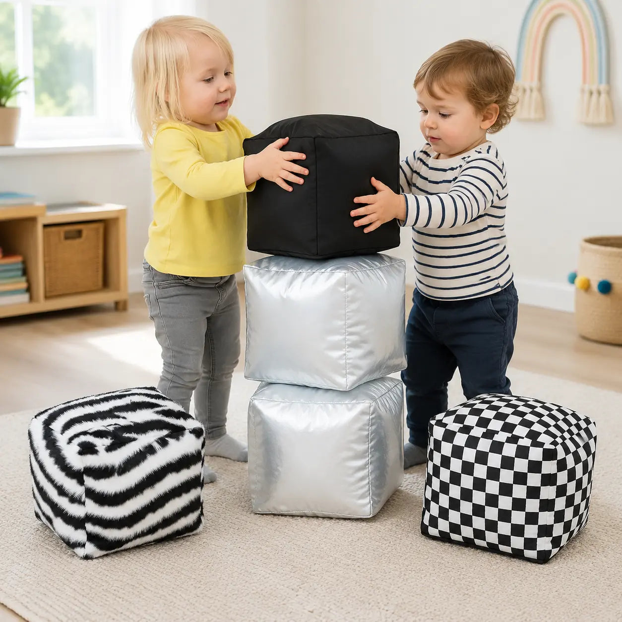 Black and White Soft Cubes lifestyle scene 2