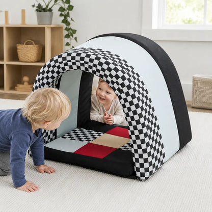 Black and White Striped Soft Baby Tunnel lifestyle scene 3