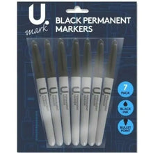 Black Permanent Markers Pack of 7-Black Permanent Markers Pack of 7
