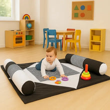 Black & White Mat & Bolsters-Black & White Mat & Bolsters