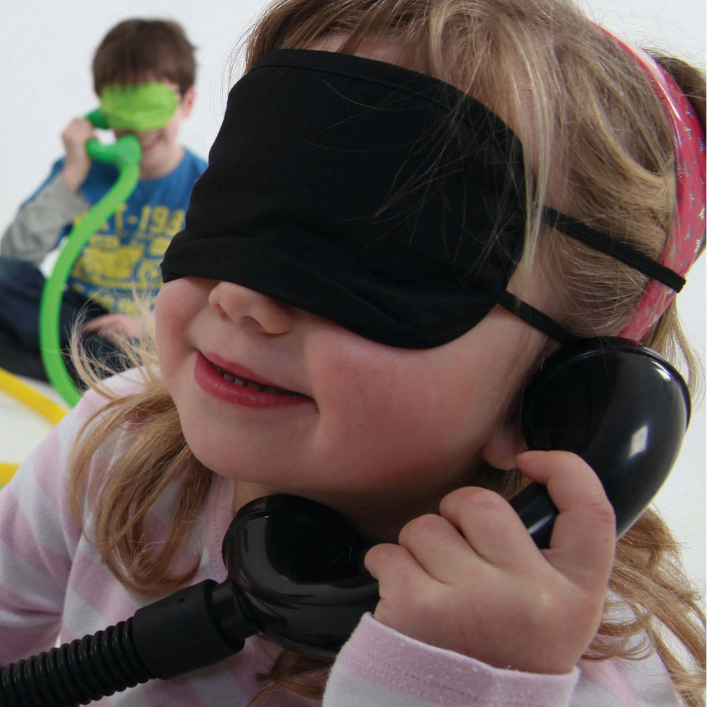 Blindfold, Our soft to touch and colourful blind folds are a fantastic additional to sensory play. Enlighten your child's senses with our soft Blindfold. As adults we tend to rely on and value the sense of sight but we must remember how sensitive and powerful a child's hands can be - and how important they are to the learning process! We so often use the phrase "hands-on learning" to describe the optimal conditions for education but we sometimes forget to strengthen the sense of touch so that a child's "han