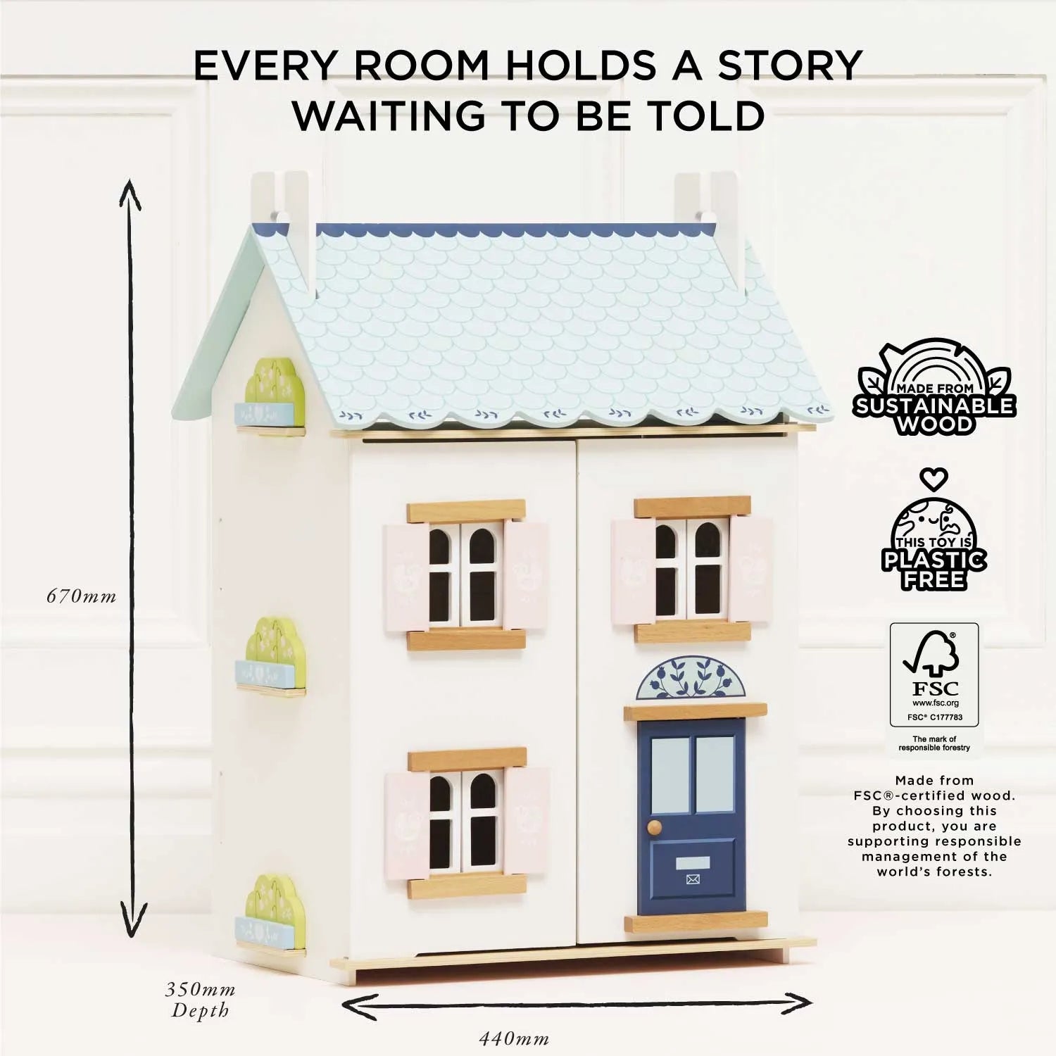 Bluebelle Wooden Dolls House-Bluebelle Wooden Dolls House